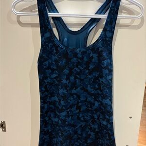 lululemon Blue Patterned Tank Top